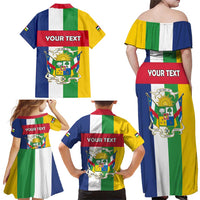 Personalized Central African Republic Family Matching Off Shoulder Maxi Dress and Hawaiian Shirt Happy Republic Day - Wonder Print Shop