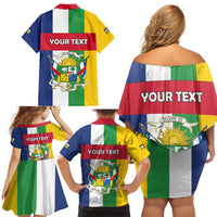 Personalized Central African Republic Family Matching Off Shoulder Short Dress and Hawaiian Shirt Happy Republic Day - Wonder Print Shop
