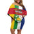 Personalized Central African Republic Family Matching Off Shoulder Short Dress and Hawaiian Shirt Happy Republic Day - Wonder Print Shop