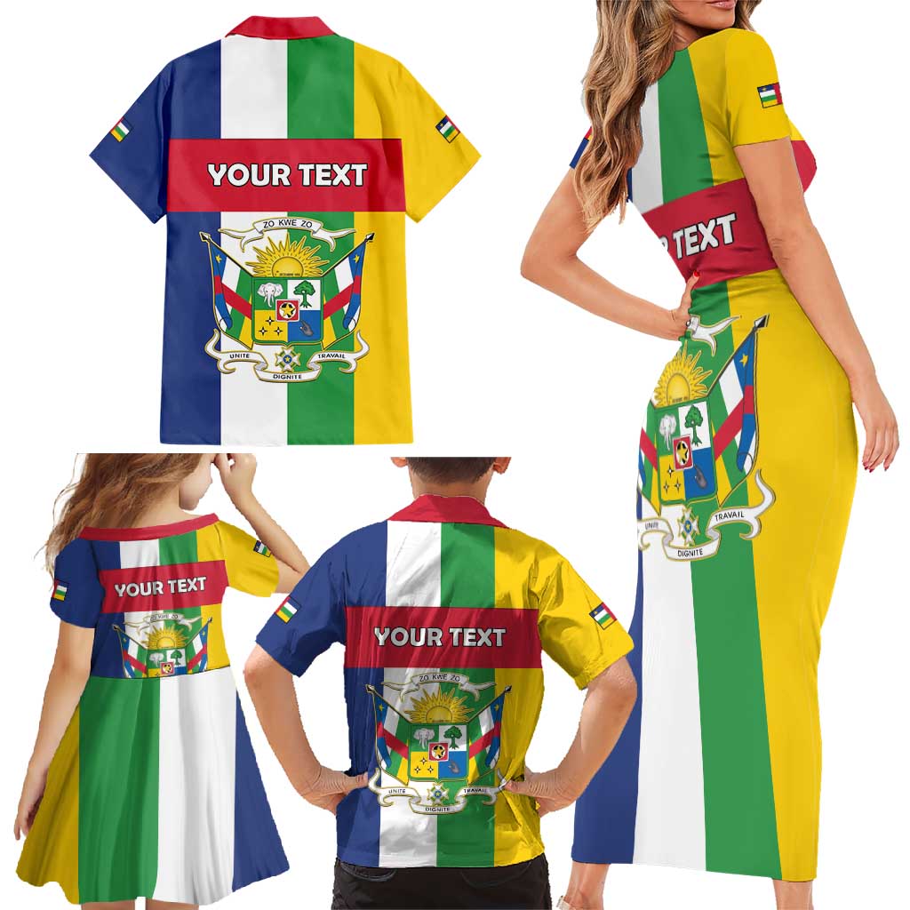 Personalized Central African Republic Family Matching Short Sleeve Bodycon Dress and Hawaiian Shirt Happy Republic Day - Wonder Print Shop