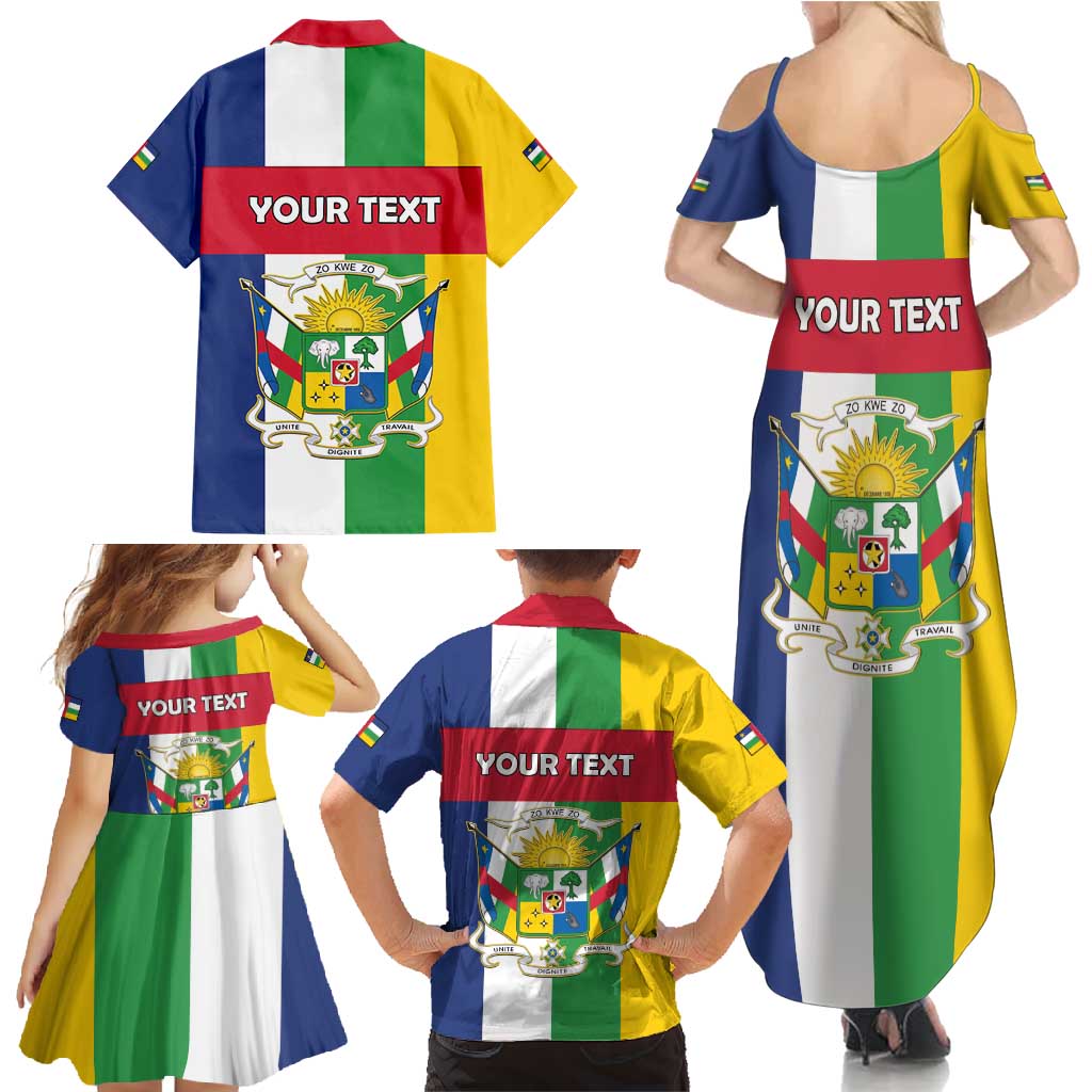 Personalized Central African Republic Family Matching Summer Maxi Dress and Hawaiian Shirt Happy Republic Day - Wonder Print Shop