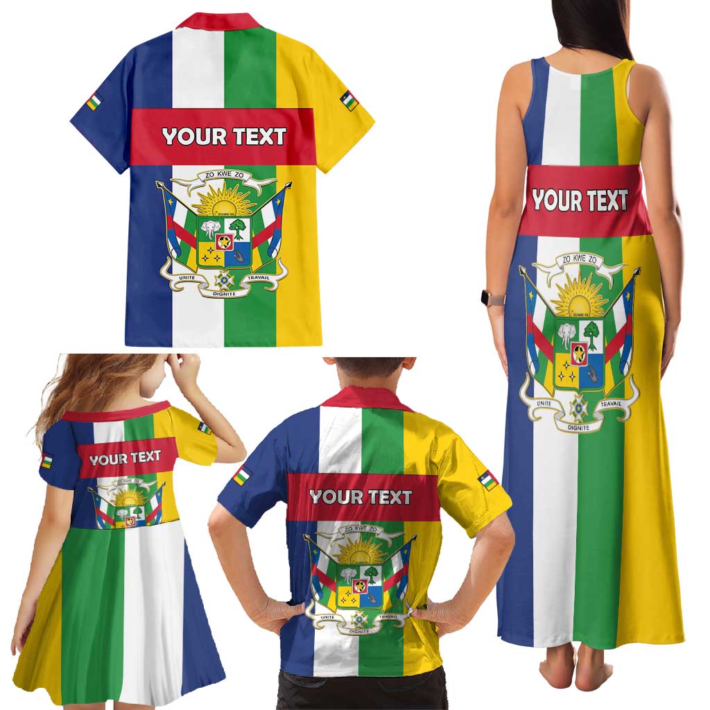 Personalized Central African Republic Family Matching Tank Maxi Dress and Hawaiian Shirt Happy Republic Day - Wonder Print Shop