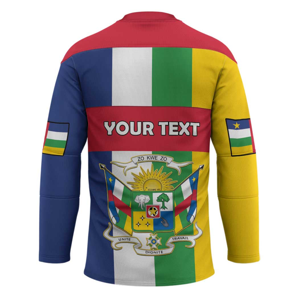 Personalized Central African Republic Hockey Jersey Happy Republic Day - Wonder Print Shop