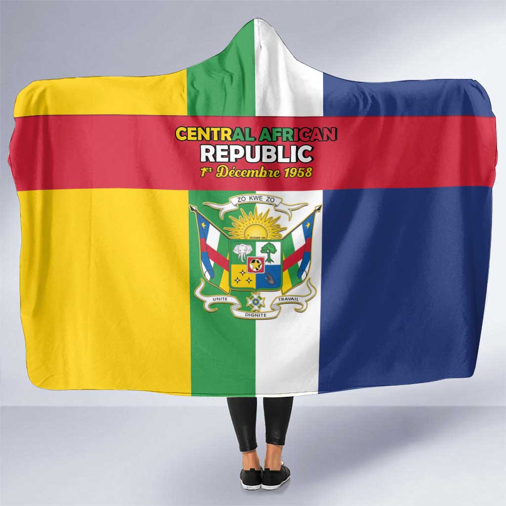 Central African Republic Hooded Blanket Happy Republic Day - Wonder Print Shop