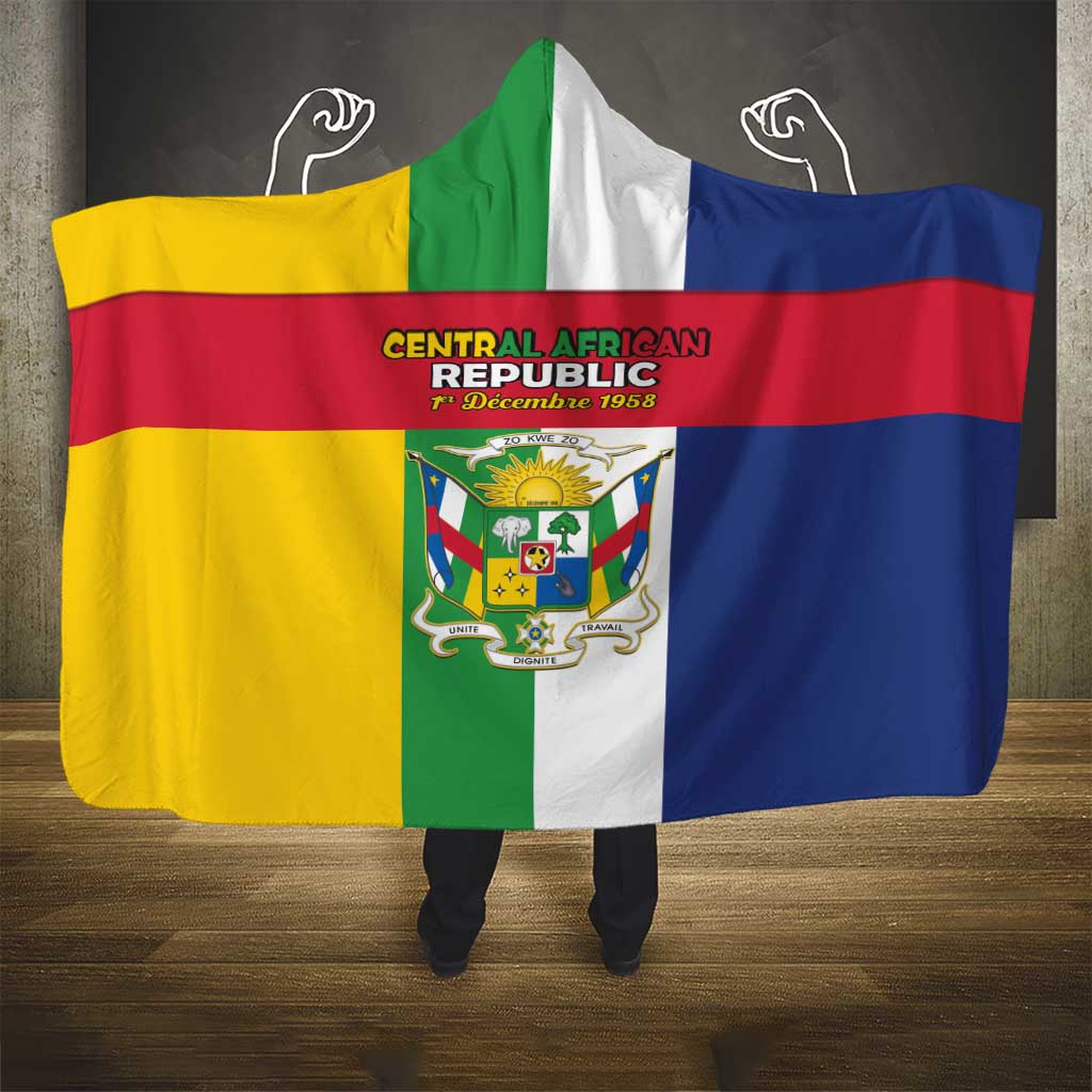 Central African Republic Hooded Blanket Happy Republic Day - Wonder Print Shop