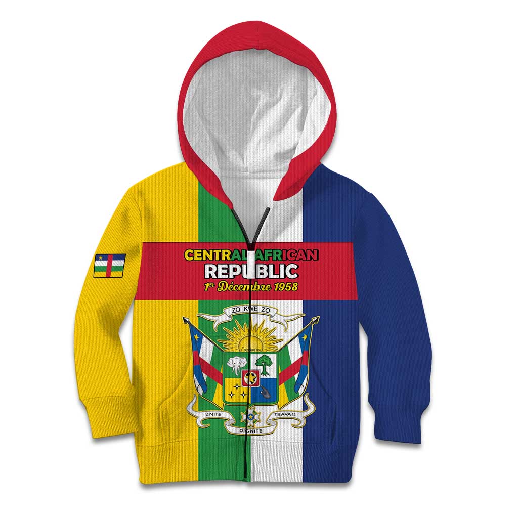 Personalized Central African Republic Kid Hoodie Happy Republic Day - Wonder Print Shop
