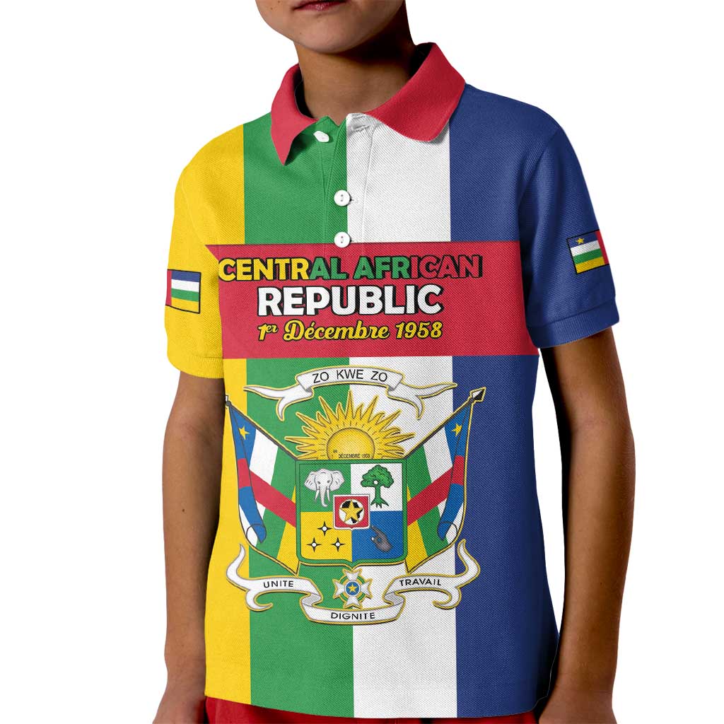 Personalized Central African Republic Kid Polo Shirt Happy Republic Day - Wonder Print Shop