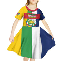 Personalized Central African Republic Kid Short Sleeve Dress Happy Republic Day - Wonder Print Shop