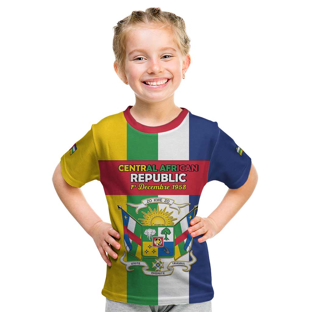 Personalized Central African Republic Kid T Shirt Happy Republic Day - Wonder Print Shop