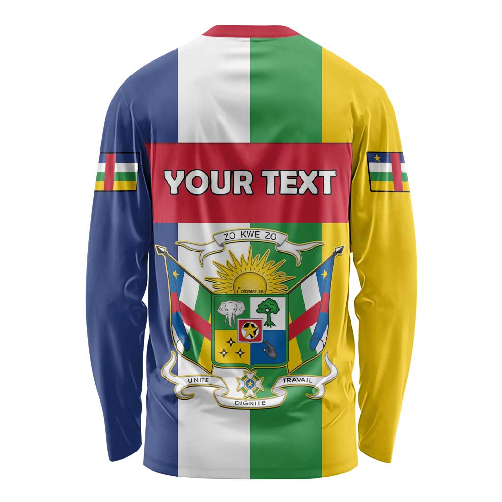Personalized Central African Republic Long Sleeve Shirt Happy Republic Day - Wonder Print Shop
