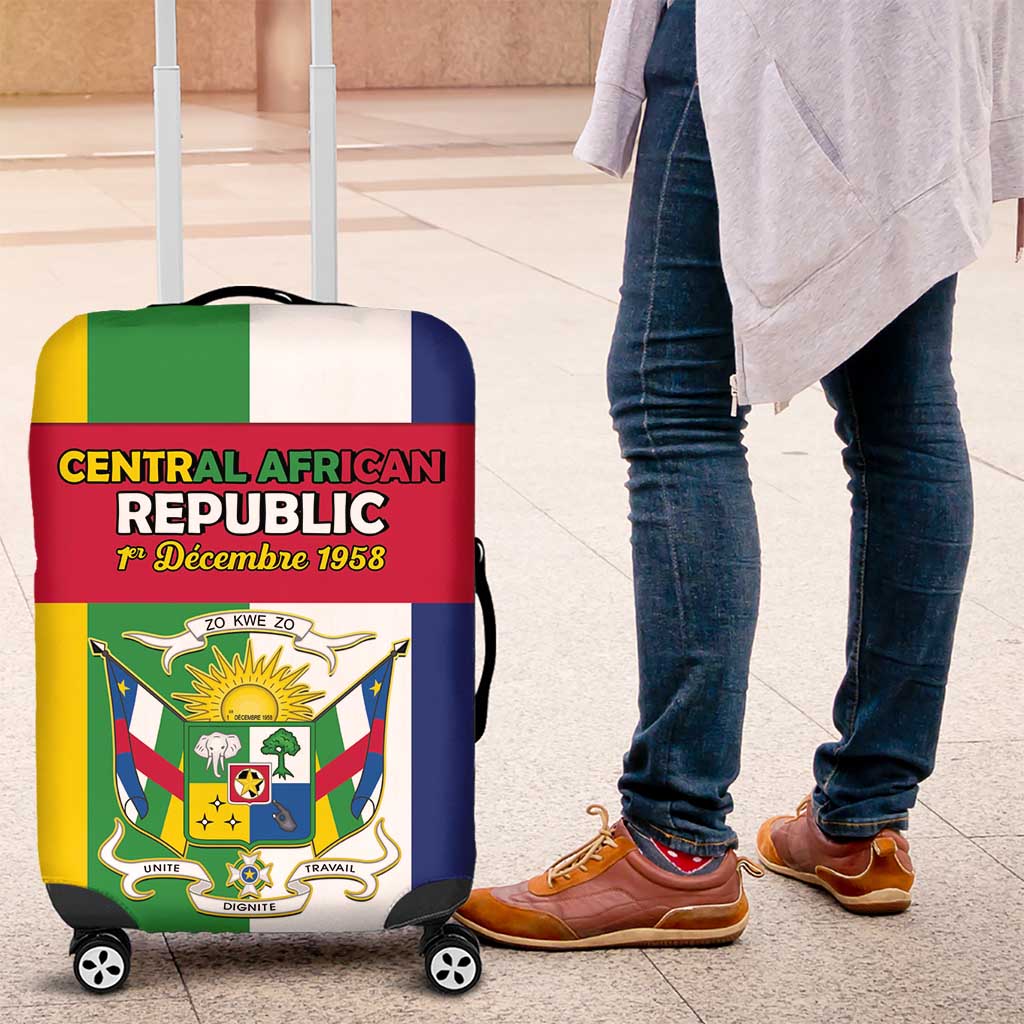Central African Republic Luggage Cover Happy Republic Day - Wonder Print Shop