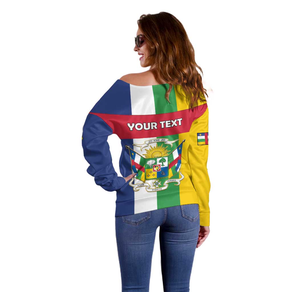 Personalized Central African Republic Off Shoulder Sweater Happy Republic Day - Wonder Print Shop