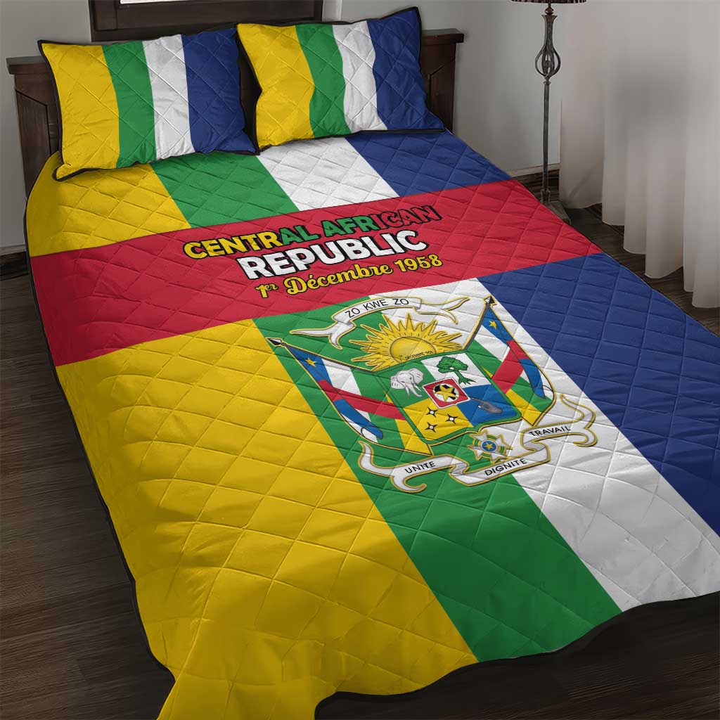 Central African Republic Quilt Bed Set Happy Republic Day - Wonder Print Shop