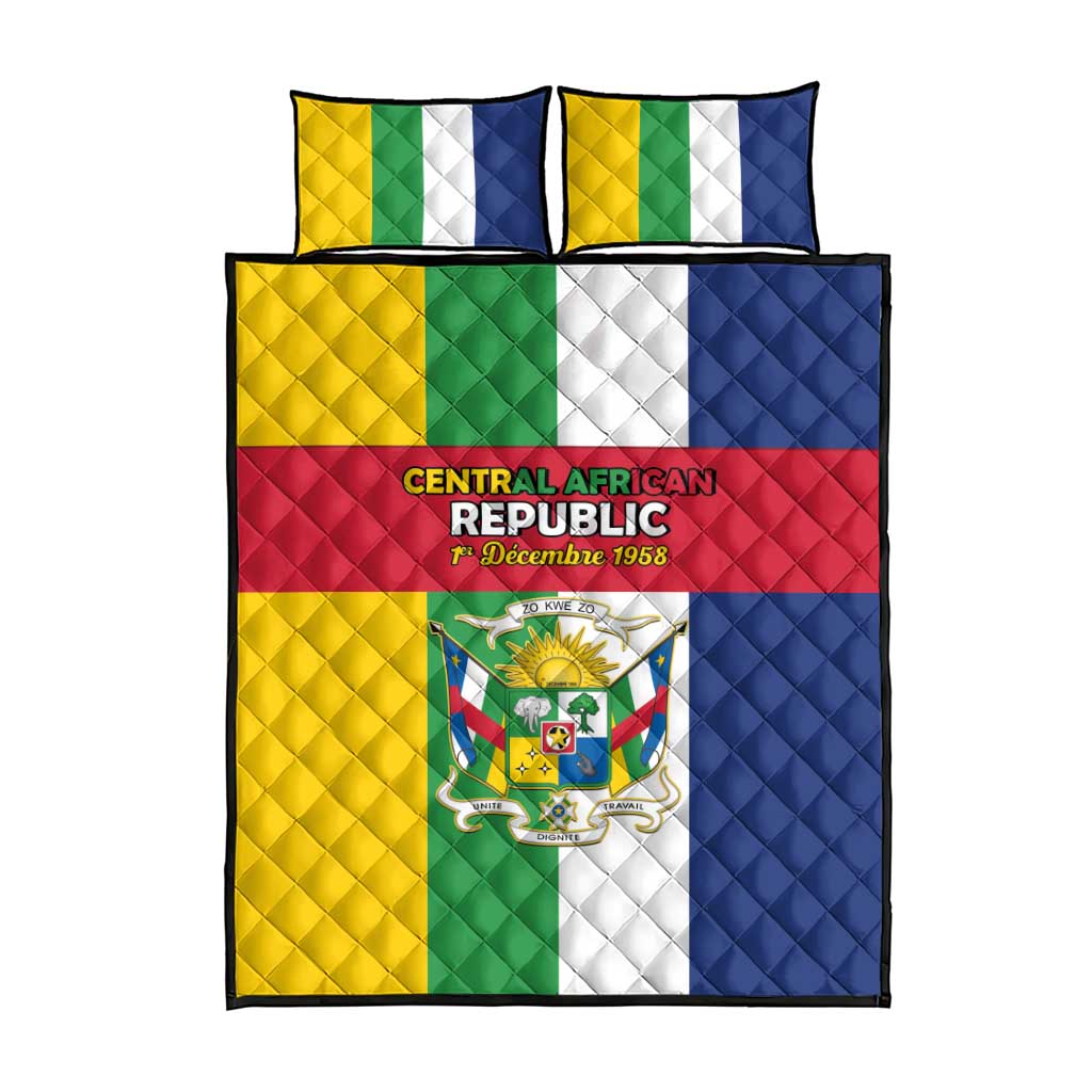 Central African Republic Quilt Bed Set Happy Republic Day - Wonder Print Shop