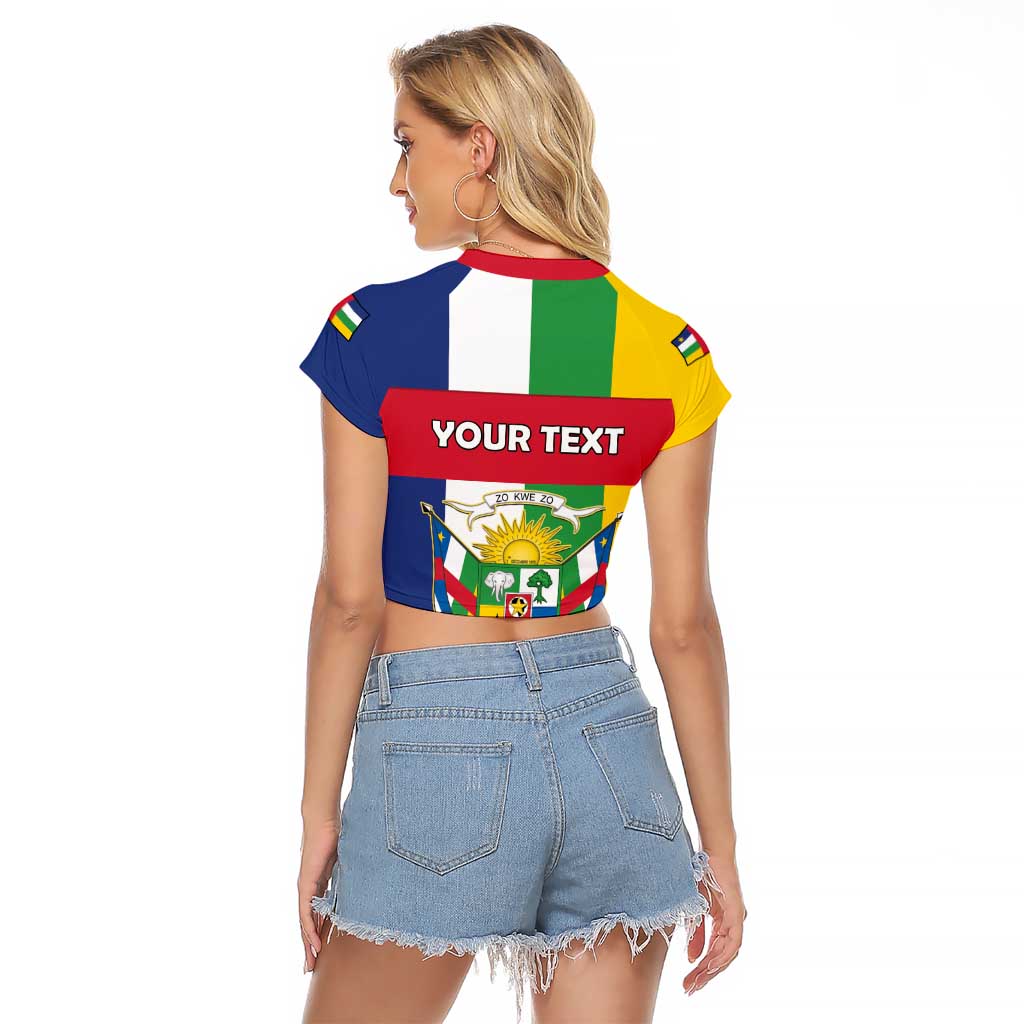 Personalized Central African Republic Raglan Cropped T Shirt Happy Republic Day - Wonder Print Shop
