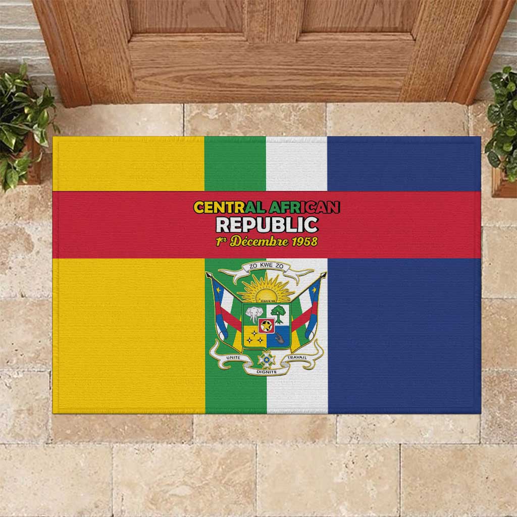 Central African Republic Rubber Doormat Happy Republic Day - Wonder Print Shop