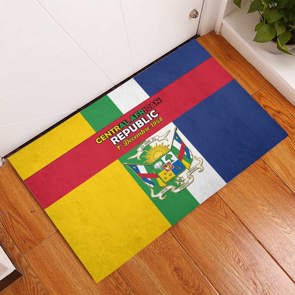 Central African Republic Rubber Doormat Happy Republic Day - Wonder Print Shop
