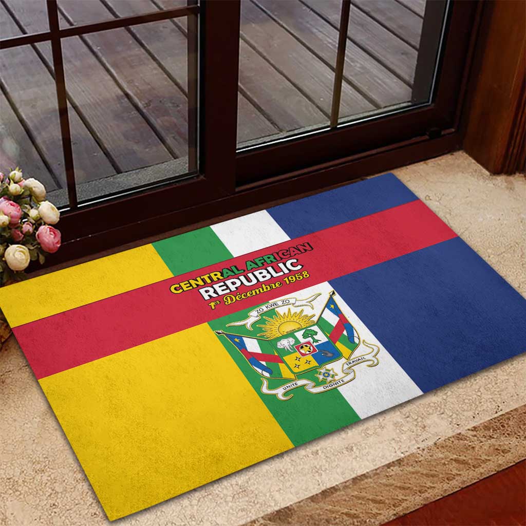 Central African Republic Rubber Doormat Happy Republic Day - Wonder Print Shop