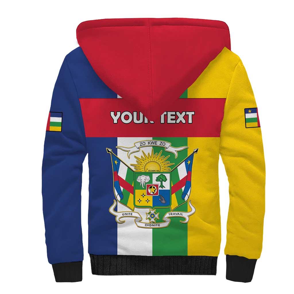 Personalized Central African Republic Sherpa Hoodie Happy Republic Day - Wonder Print Shop