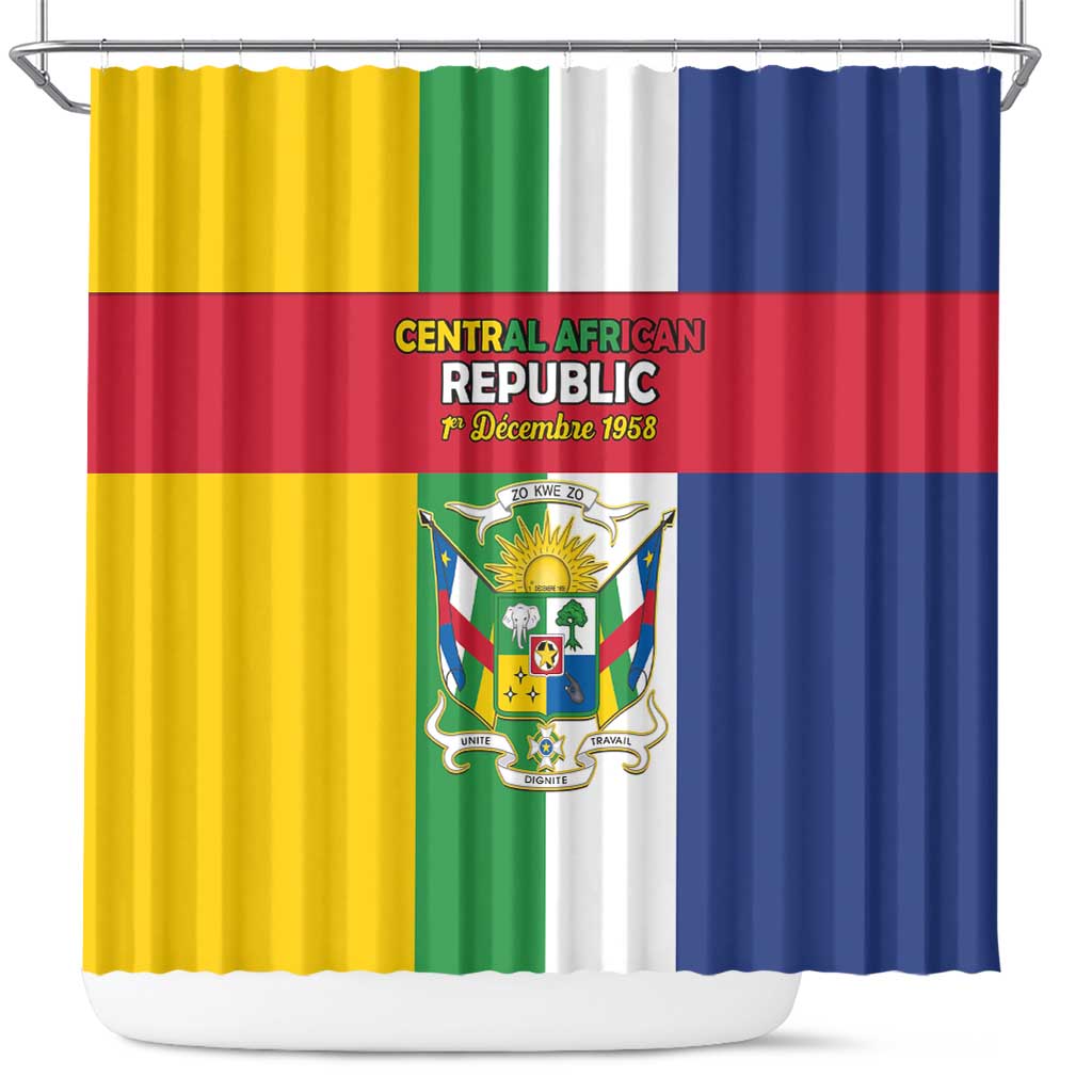 Central African Republic Shower Curtain Happy Republic Day - Wonder Print Shop