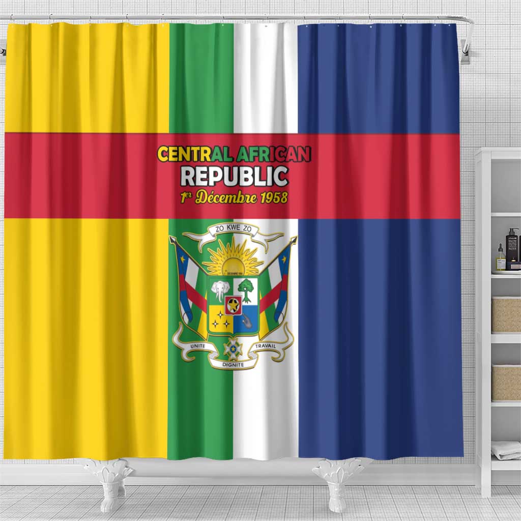 Central African Republic Shower Curtain Happy Republic Day - Wonder Print Shop