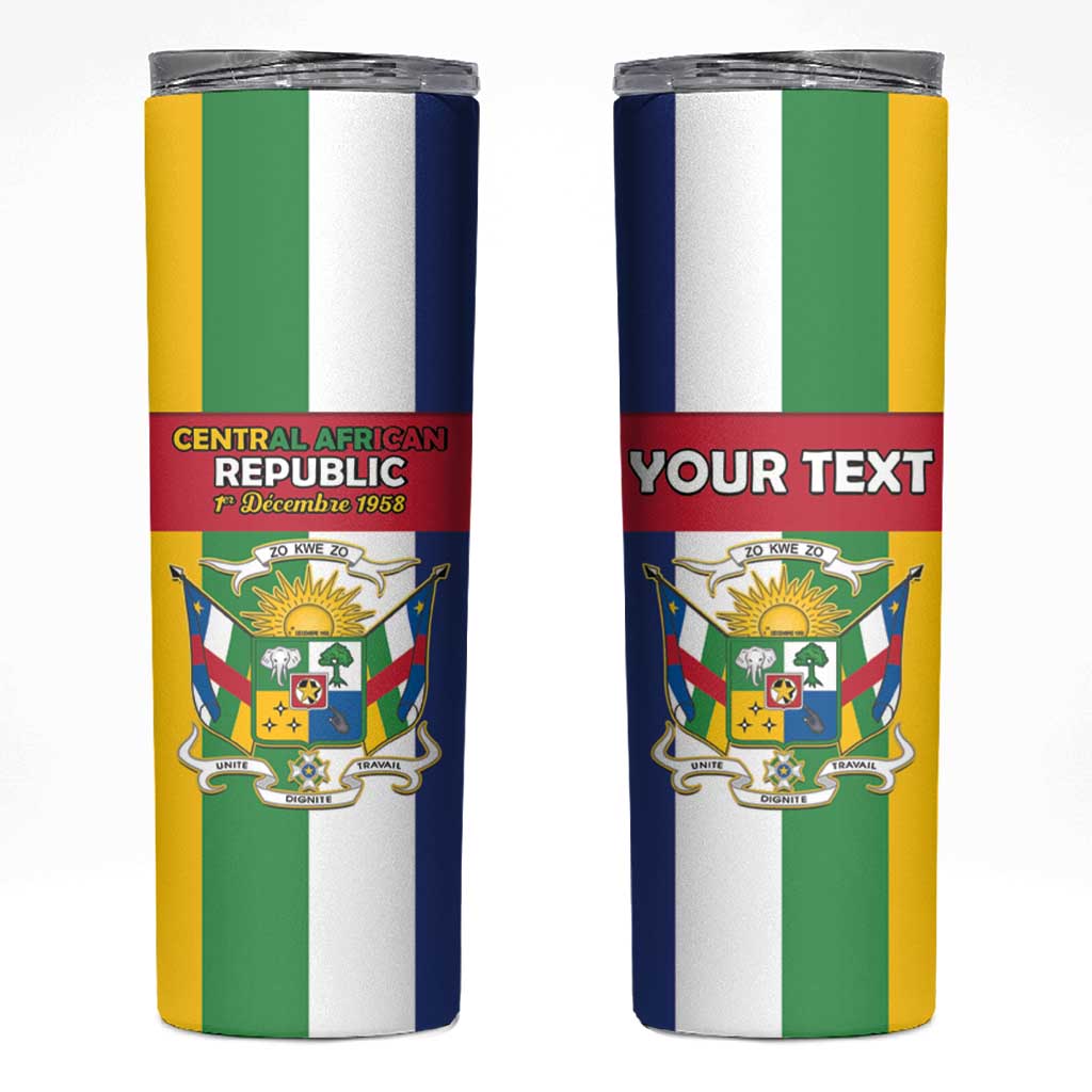 Personalized Central African Republic Skinny Tumbler Happy Republic Day - Wonder Print Shop