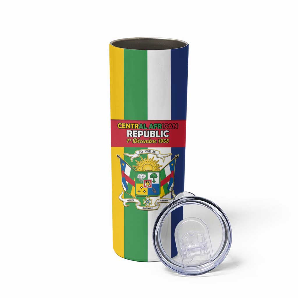 Personalized Central African Republic Skinny Tumbler Happy Republic Day - Wonder Print Shop