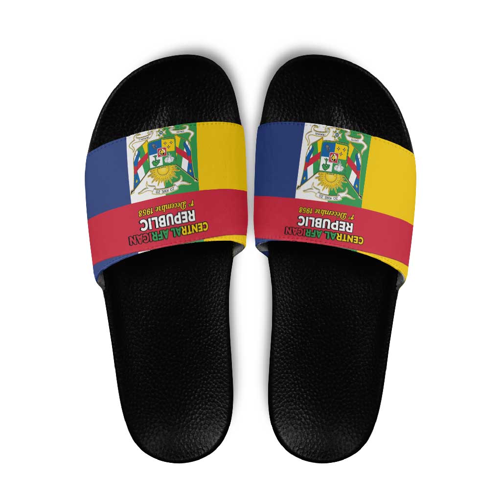 Central African Republic Slide Sandals Happy Republic Day - Wonder Print Shop