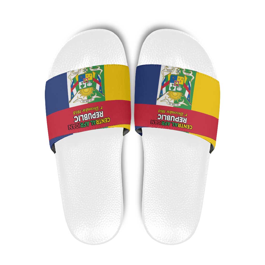 Central African Republic Slide Sandals Happy Republic Day - Wonder Print Shop