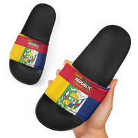 Central African Republic Slide Sandals Happy Republic Day - Wonder Print Shop