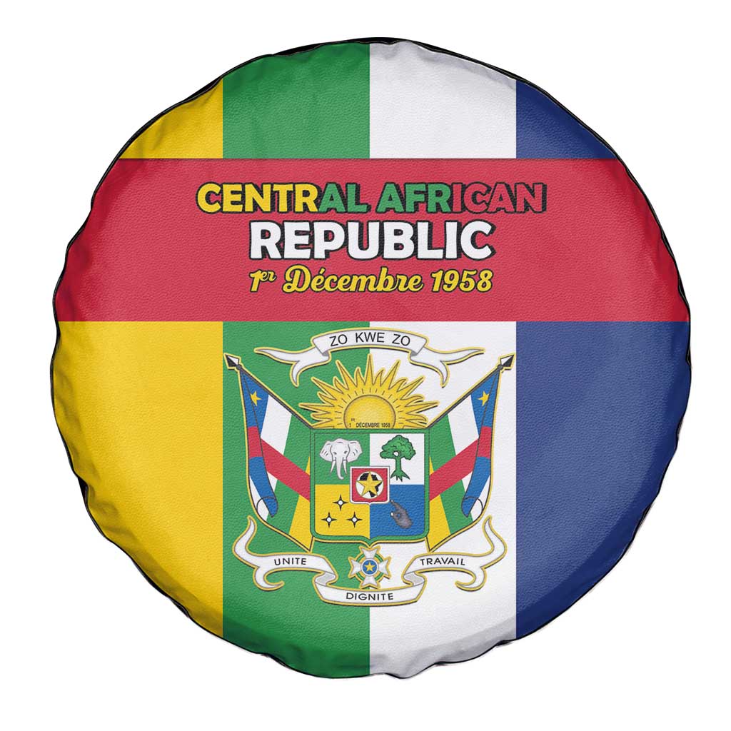 Central African Republic Spare Tire Cover Happy Republic Day - Wonder Print Shop