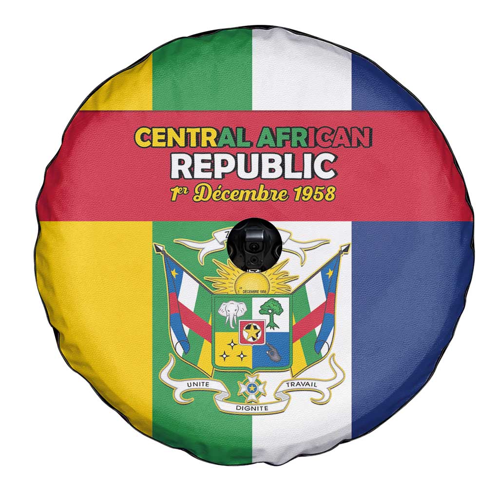 Central African Republic Spare Tire Cover Happy Republic Day - Wonder Print Shop