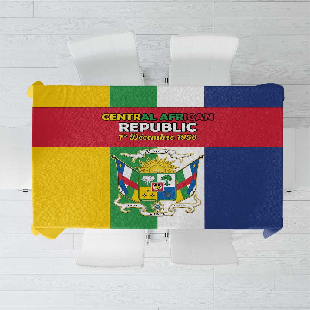 Central African Republic Tablecloth Happy Republic Day - Wonder Print Shop