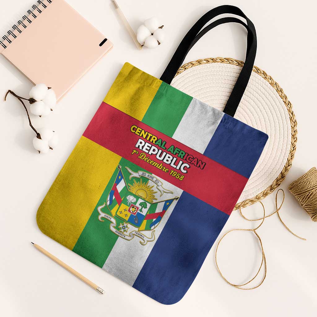 Central African Republic Tote Bag Happy Republic Day - Wonder Print Shop