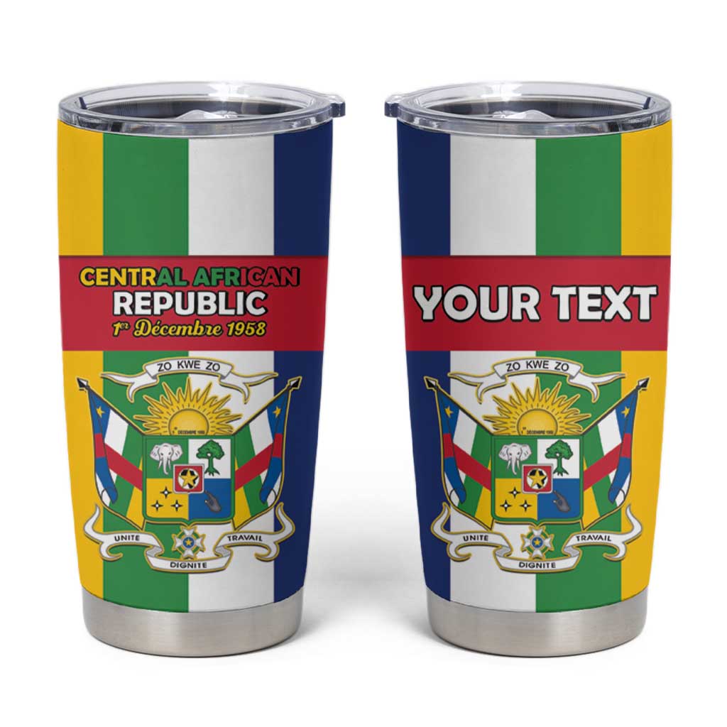 Personalized Central African Republic Tumbler Cup Happy Republic Day - Wonder Print Shop