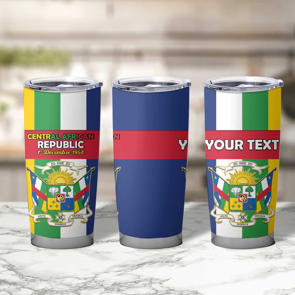 Personalized Central African Republic Tumbler Cup Happy Republic Day - Wonder Print Shop