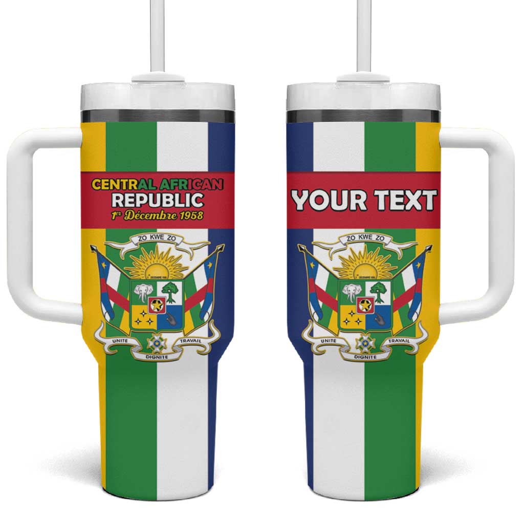 Personalized Central African Republic Tumbler With Handle Happy Republic Day - Wonder Print Shop