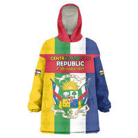 Personalized Central African Republic Wearable Blanket Hoodie Happy Republic Day - Wonder Print Shop