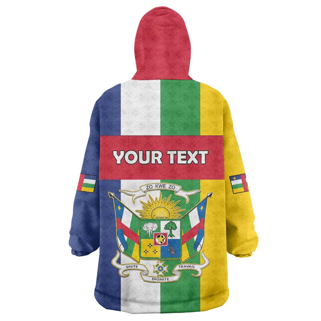 Personalized Central African Republic Wearable Blanket Hoodie Happy Republic Day - Wonder Print Shop