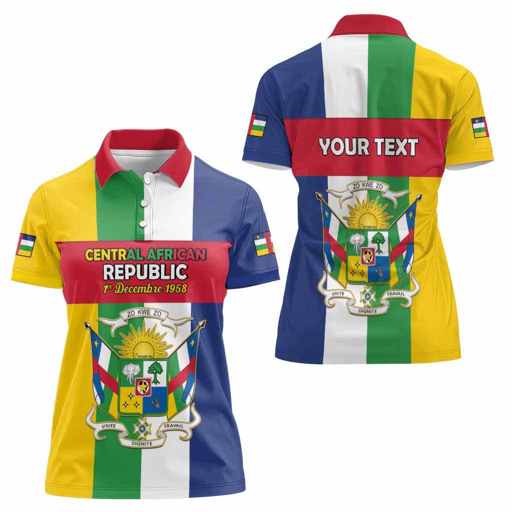 Personalized Central African Republic Women Polo Shirt Happy Republic Day - Wonder Print Shop