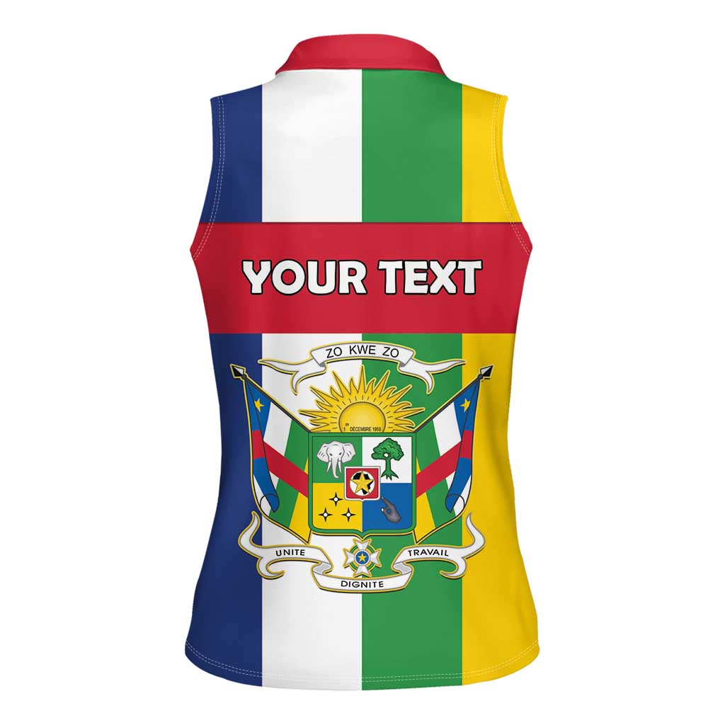 Personalized Central African Republic Women Sleeveless Polo Shirt Happy Republic Day - Wonder Print Shop