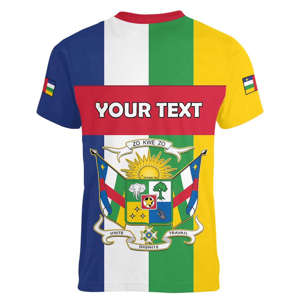 Personalized Central African Republic Women V-Neck T-Shirt Happy Republic Day - Wonder Print Shop