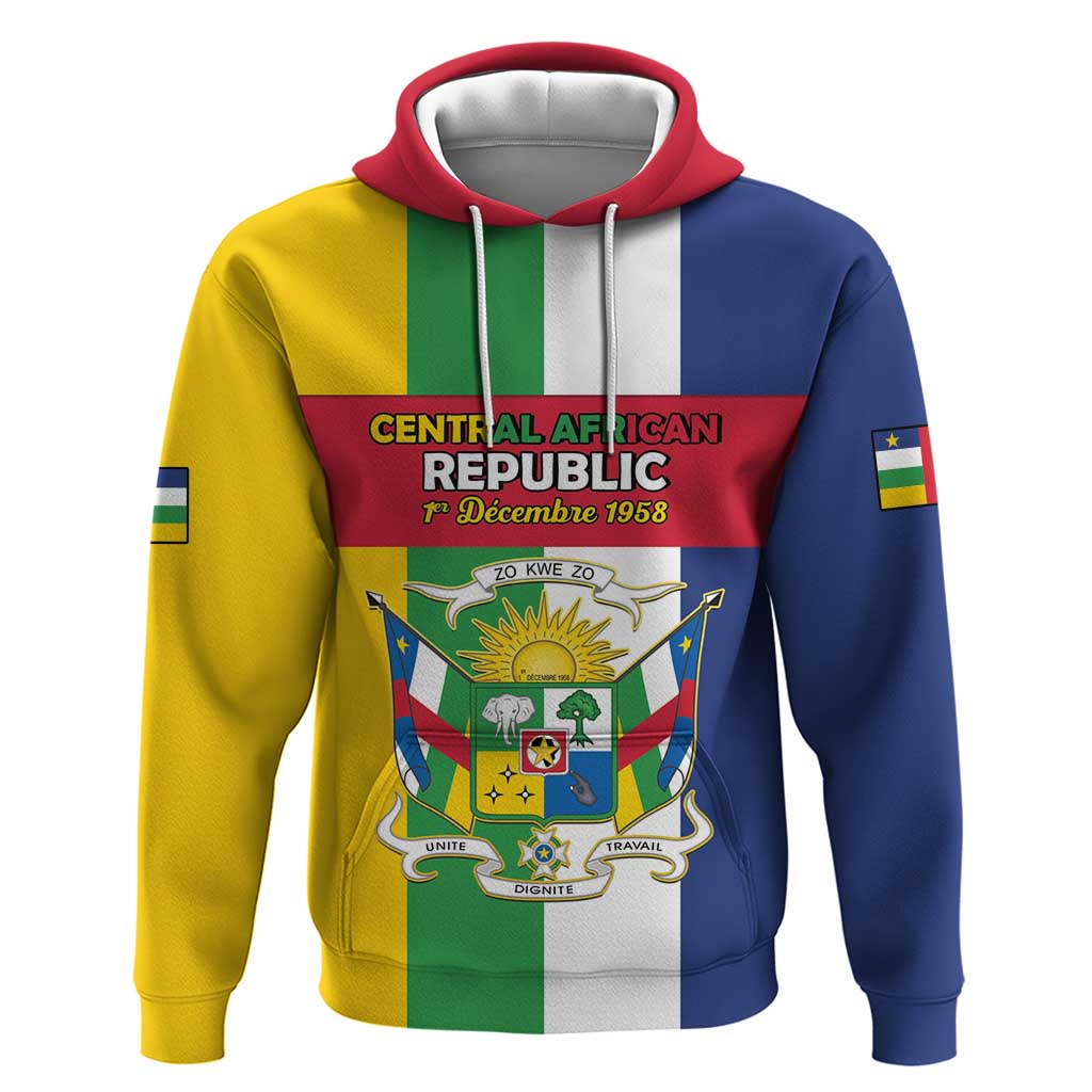 Personalized Central African Republic Zip Hoodie Happy Republic Day - Wonder Print Shop