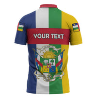Personalized Central African Republic Zipper Polo Shirt Happy Republic Day - Wonder Print Shop