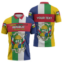 Personalized Central African Republic Zipper Polo Shirt Happy Republic Day - Wonder Print Shop