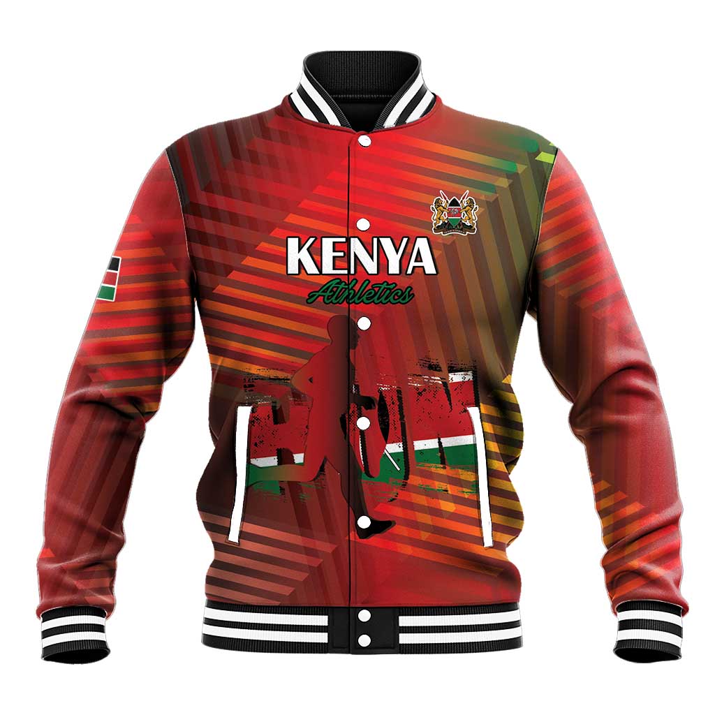 Kenya Athletics Baseball Jacket Run Faster - Wonder Print Shop