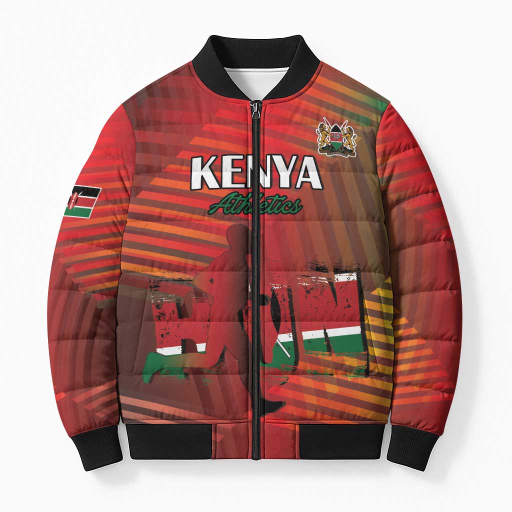 Kenya Athletics Bomber Puffer Jacket Run Faster - Wonder Print Shop