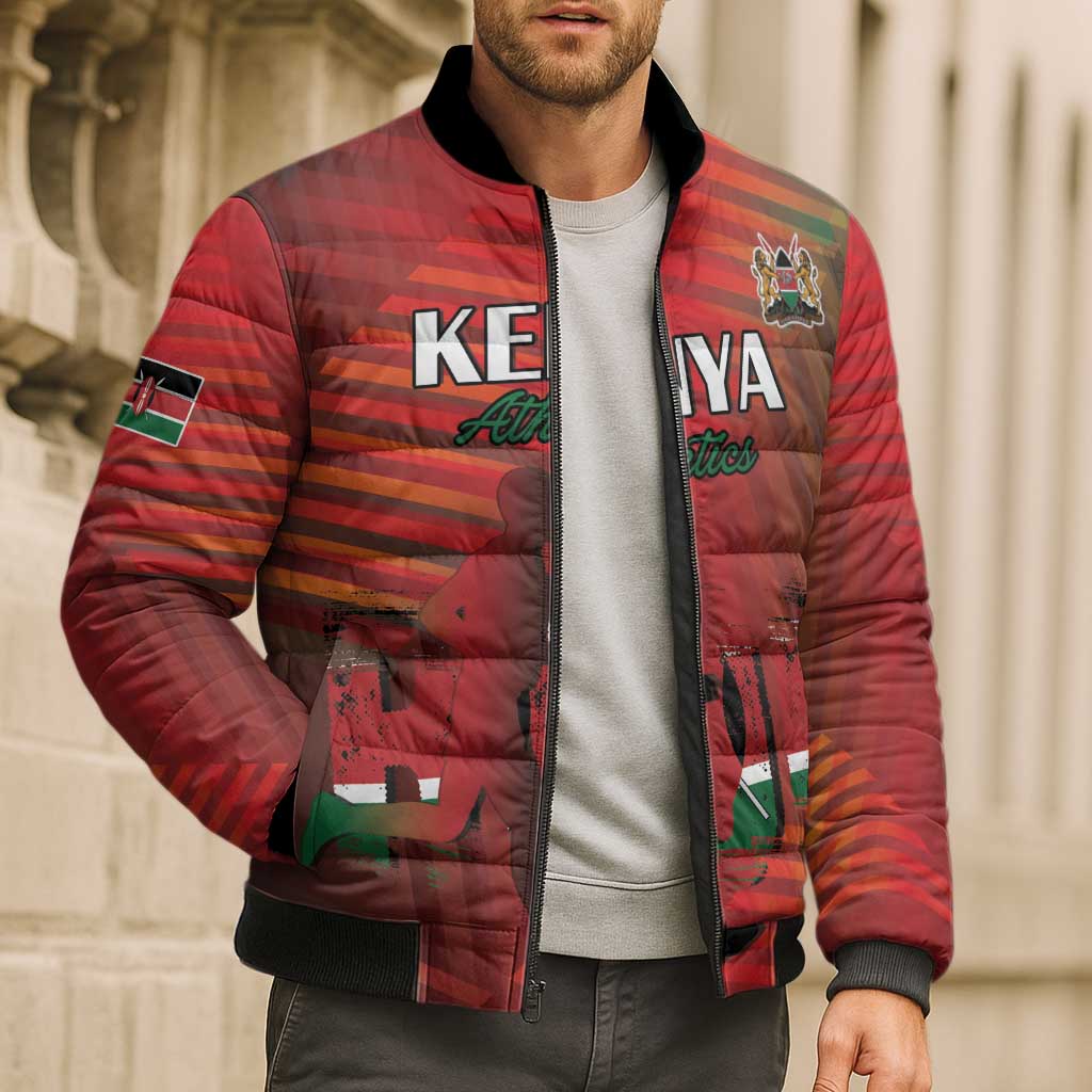 Kenya Athletics Bomber Puffer Jacket Run Faster - Wonder Print Shop