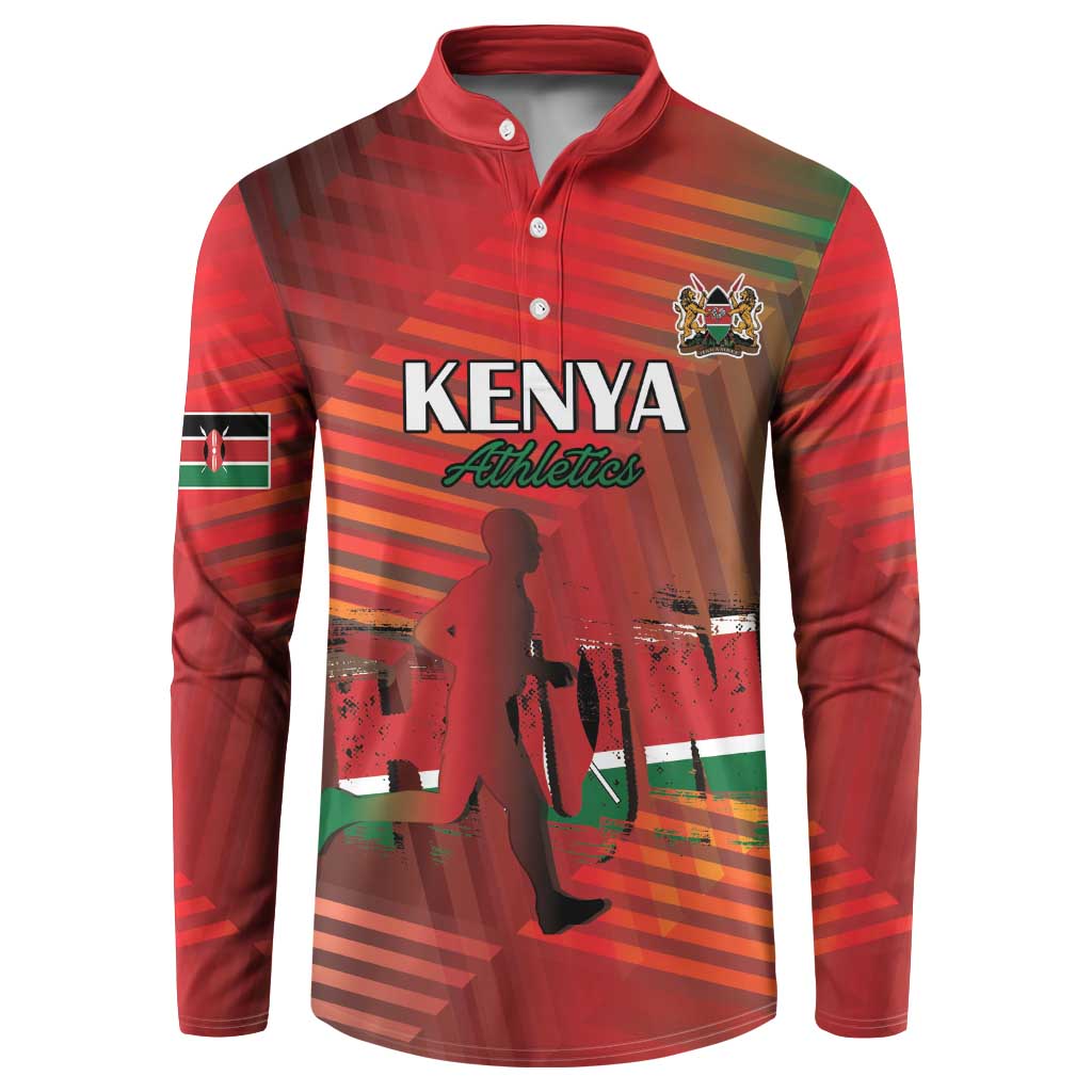 Kenya Athletics Button Sweatshirt Run Faster - Wonder Print Shop