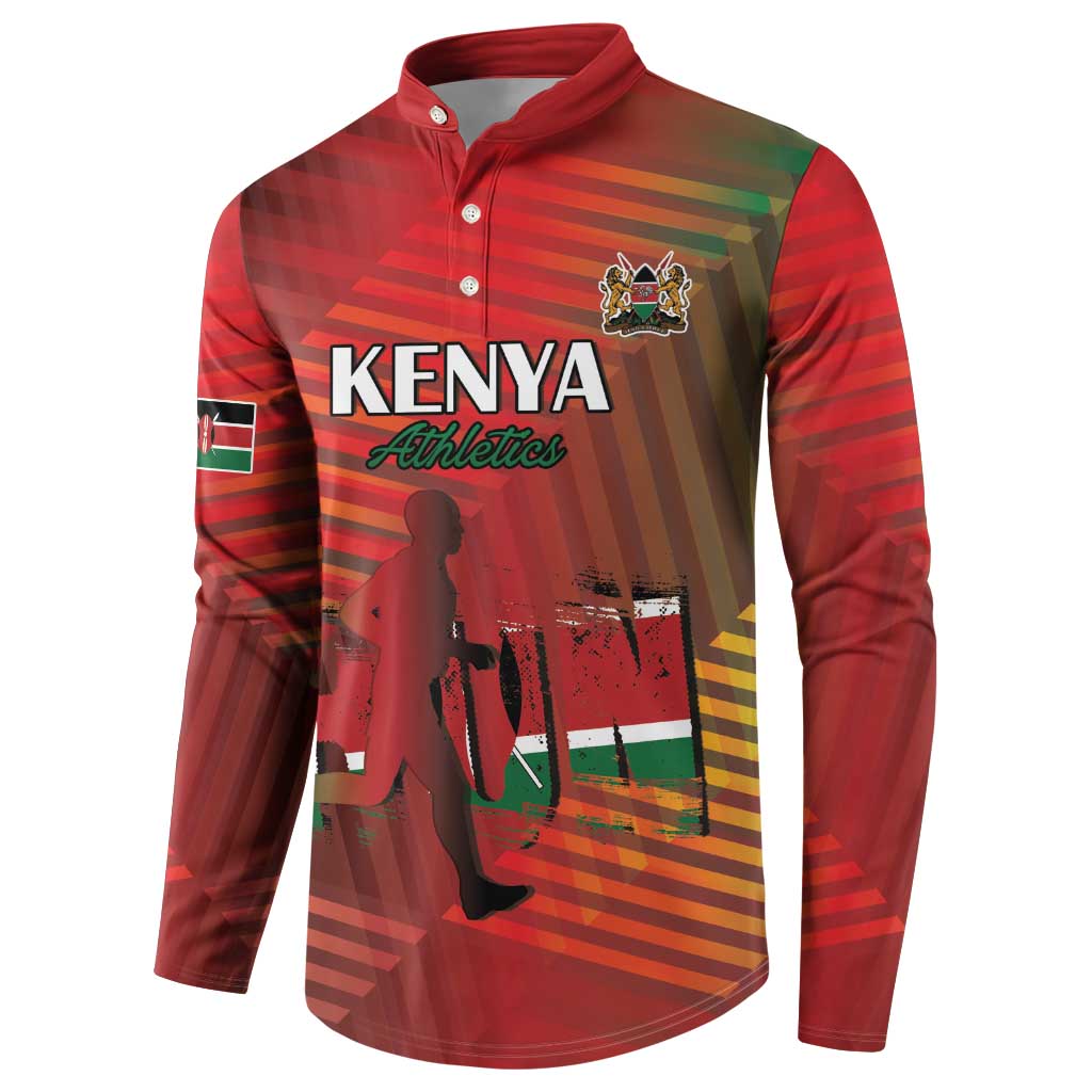 Kenya Athletics Button Sweatshirt Run Faster - Wonder Print Shop